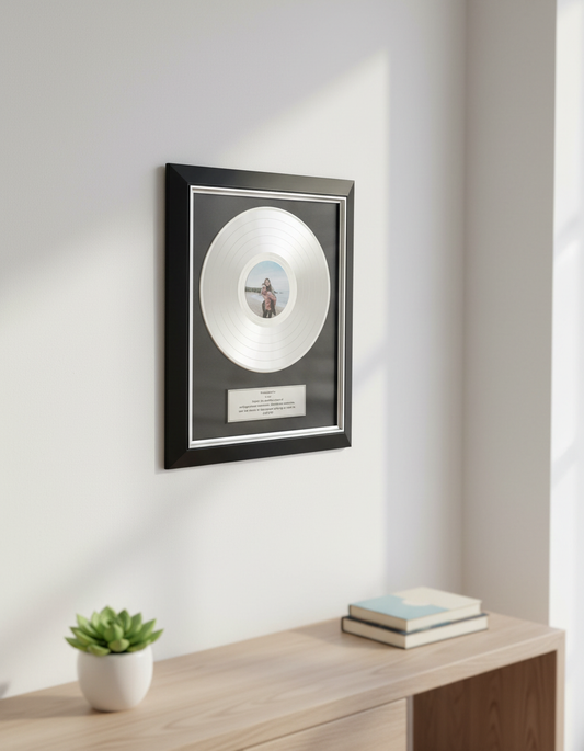 Silver Scan-to-Play Vinyl Disc Record Plaque (with NFC Tag)